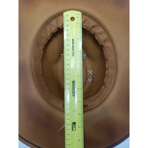 Distressed Western Cowgirl Hat W/ Denim Trim & Custom Stitching Boho Look main image 8